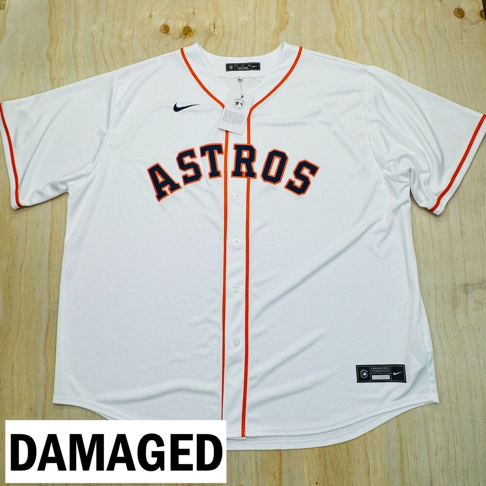 NEW DAMAGED 3XL Houston Astros Nike Home White Blank Replica Jersey